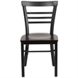 Flash Furniture Restaurant Dining Chair in Black and Walnut