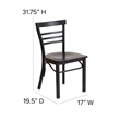 Flash Furniture Restaurant Dining Chair in Black and Walnut