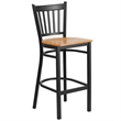 Flash Furniture Metal Restaurant Bar Stool in Black and Natural