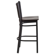 Flash Furniture Metal Restaurant Bar Stool in Black and Walnut