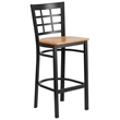 Flash Furniture Metal Restaurant Bar Stool in Black and Natural