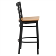 Flash Furniture Metal Restaurant Bar Stool in Black and Natural