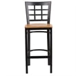 Flash Furniture Metal Restaurant Bar Stool in Black and Natural