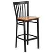 Flash Furniture Metal Restaurant Bar Stool in Black and Natural