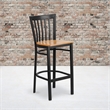 Flash Furniture Metal Restaurant Bar Stool in Black and Natural