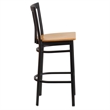 Flash Furniture Metal Restaurant Bar Stool in Black and Natural