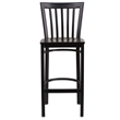 Flash Furniture Metal Restaurant Bar Stool in Black and Walnut