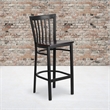 Flash Furniture Metal Restaurant Bar Stool in Black and Walnut