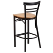 Flash Furniture Metal Restaurant Bar Stool in Black and Natural