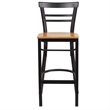 Flash Furniture Metal Restaurant Bar Stool in Black and Natural