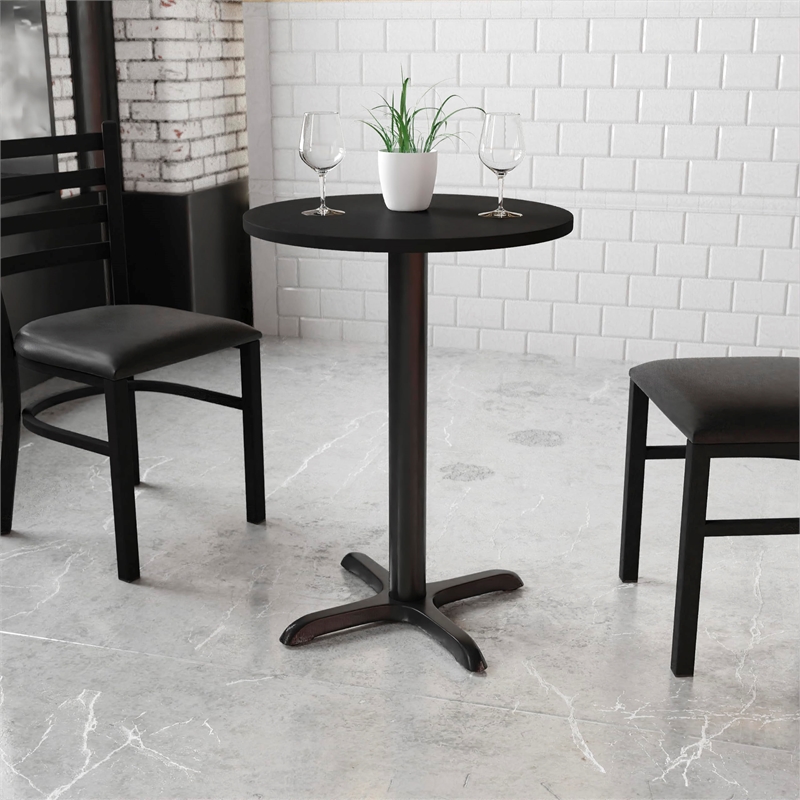 Flash Furniture 24Rd Laminate Table-X-Base In Black