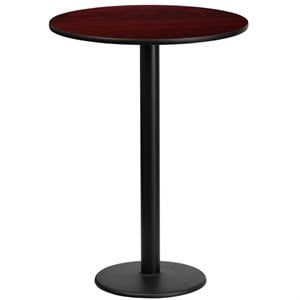 Flash Furniture 24&quot Round Restaurant Bar Table in Black and Mahogany