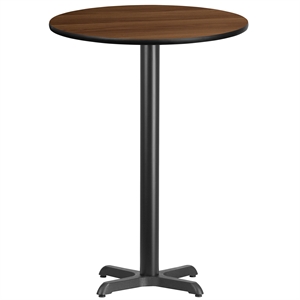 Flash Furniture 30&quot Round Restaurant Bar Table in Black and Walnut