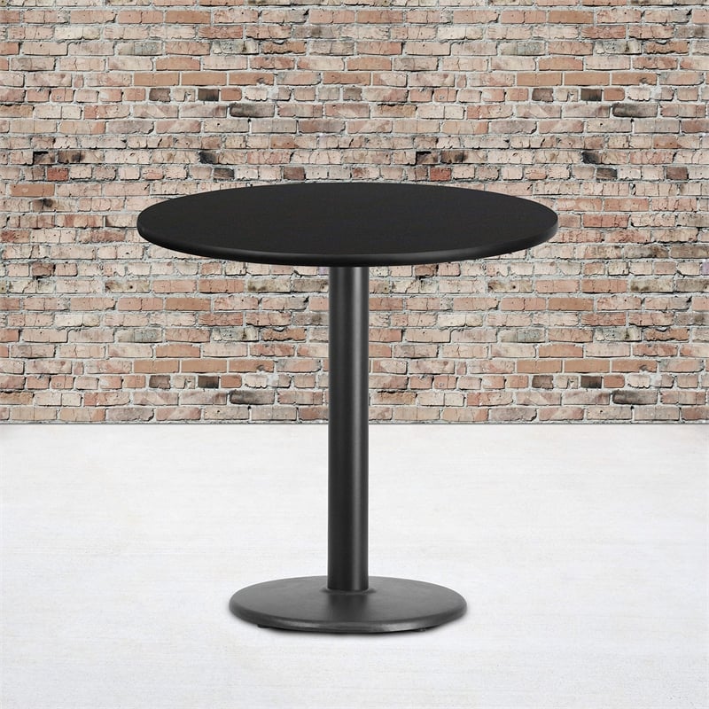 Flash Furniture 30Rd Laminate Table-Rd Base In Black