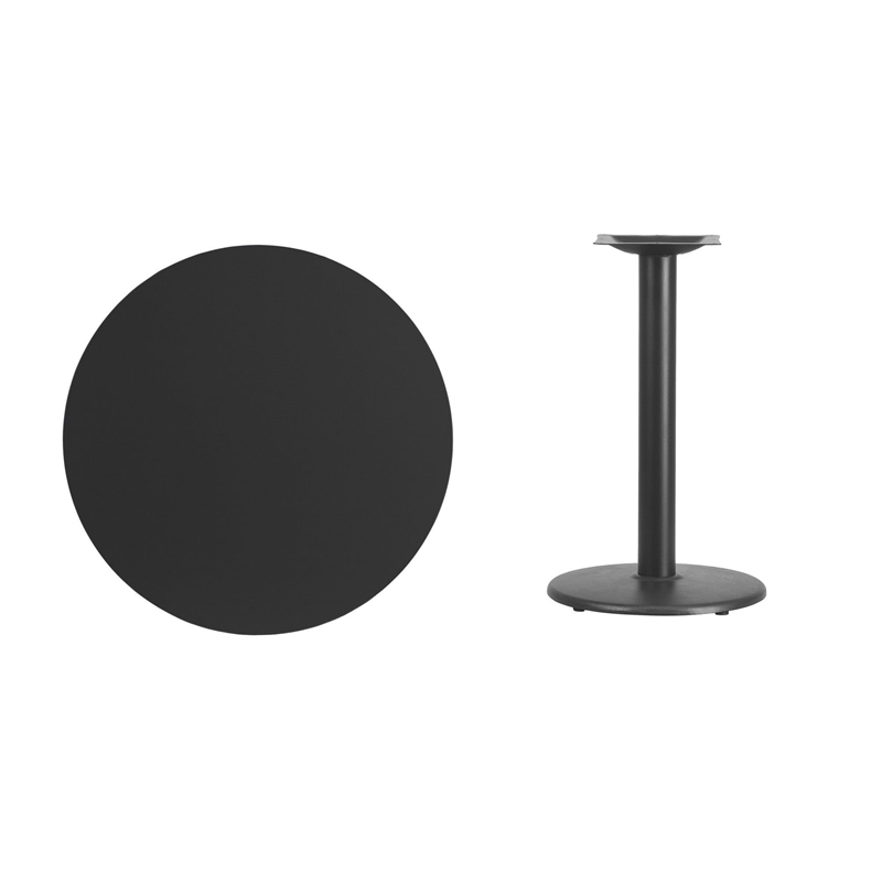 Flash Furniture 30Rd Laminate Table-Rd Base In Black