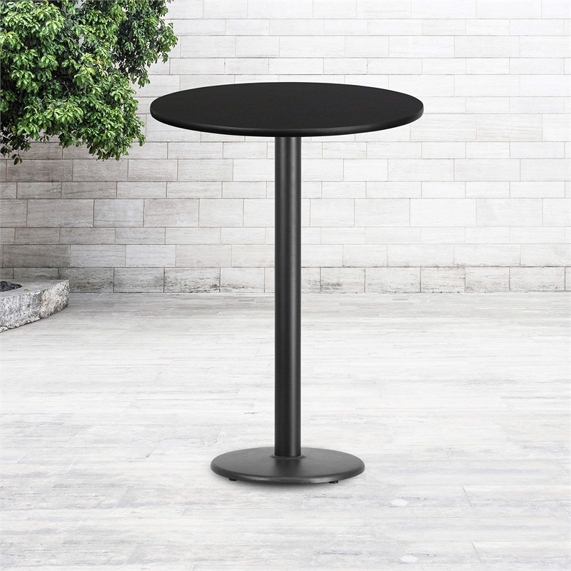 Flash Furniture 30Rd Laminate Table-Rd Base In Black