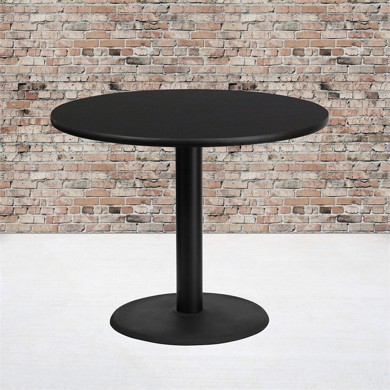 Flash Furniture 36Rd Laminate Table-Rd Base In Black