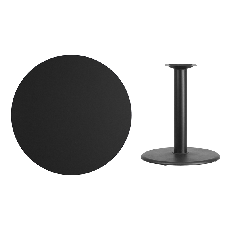 Flash Furniture 36Rd Laminate Table-Rd Base In Black