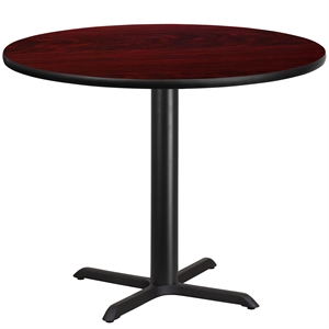 Flash Furniture 42&quot Round Restaurant Dining Table in Black Mahogany