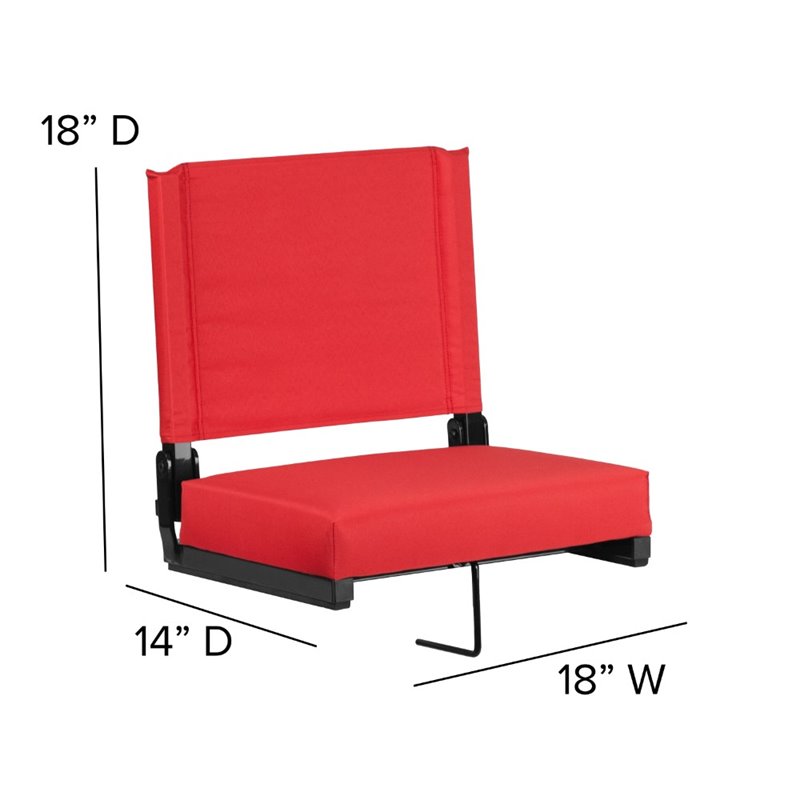 Flash Furniture Grandstand Comfort Seat in Aluminum Frame - Red