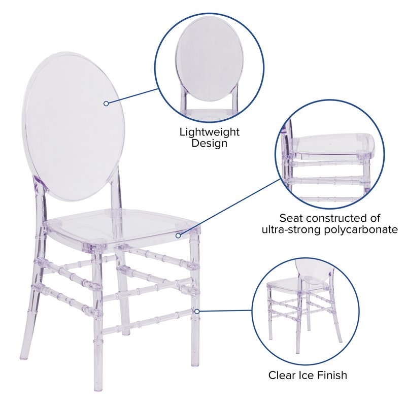 Flash Furniture Ice Florence Transparent Stacking Chair