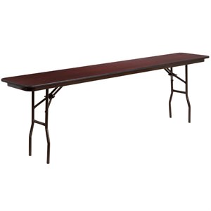 flash furniture contemporary high pressure laminate top folding table in mahogany