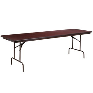 Flash Furniture 96&quot x 30&quot High Pressure Laminate Top Folding Table in Mahogany