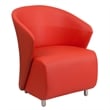 Flash Furniture Leather Reception Chair in Red