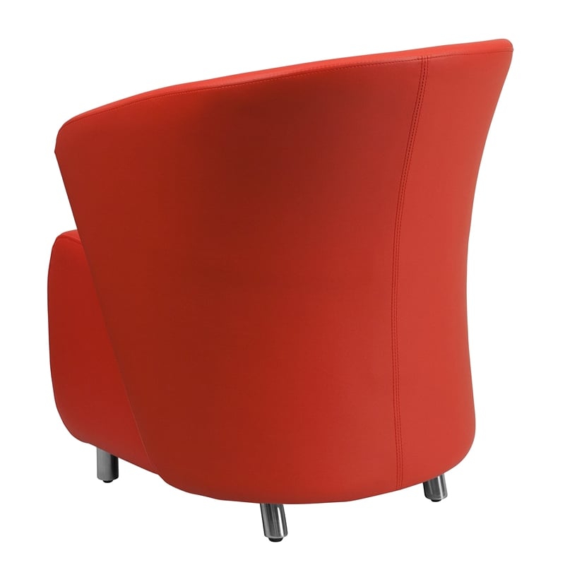 Flash Furniture Leather Reception Chair in Red