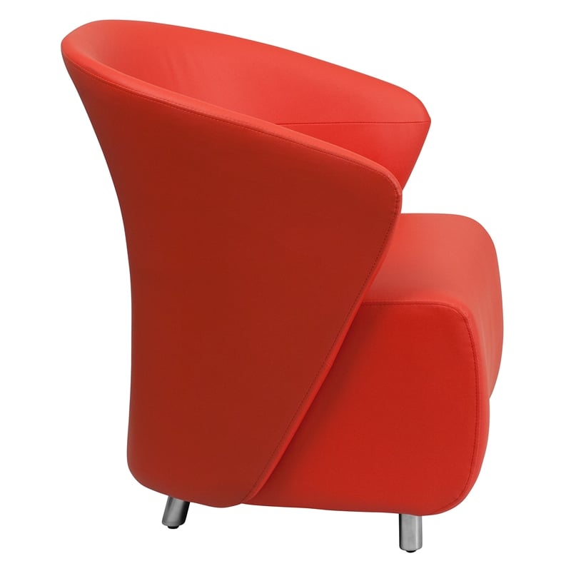 Flash Furniture Leather Reception Chair in Red