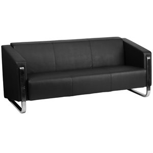 Leather Reception Sofa in Black
