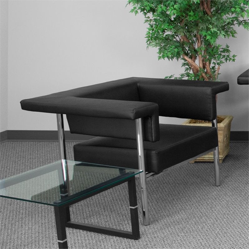 Leather Reception Chair in Black ZB88111CHAIRBKGG