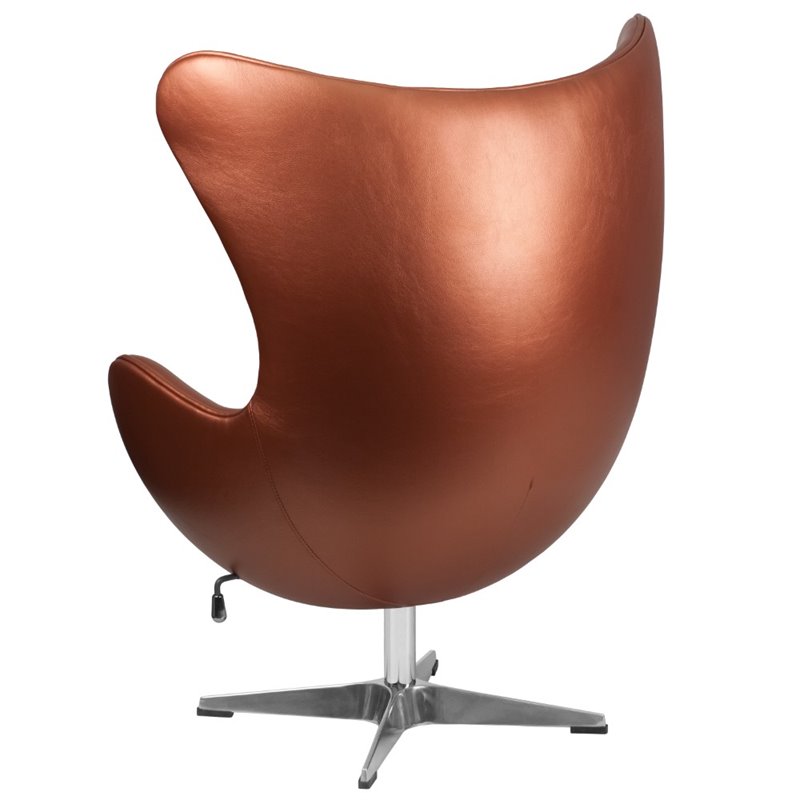 Flash Furniture Leather Swivel Tilt Lock Egg Chair In Copper 889142047810 Ebay