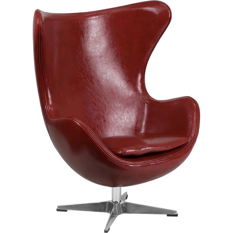 Leather Egg Chair In Red Zb 15 Gg Leather Egg Chair In Red
