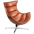 Flash Furniture Leather Cocoon Chair in Black
