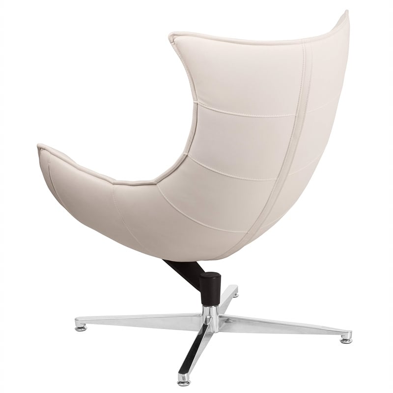 Flash Furniture Leather Cocoon Chair in White