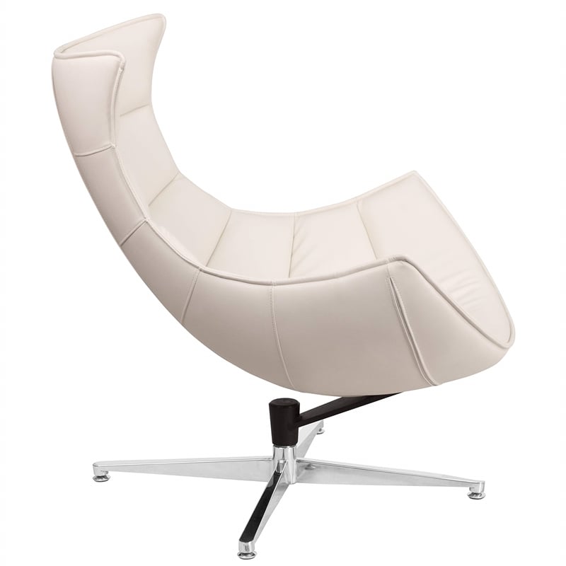 Flash Furniture Leather Cocoon Chair in White