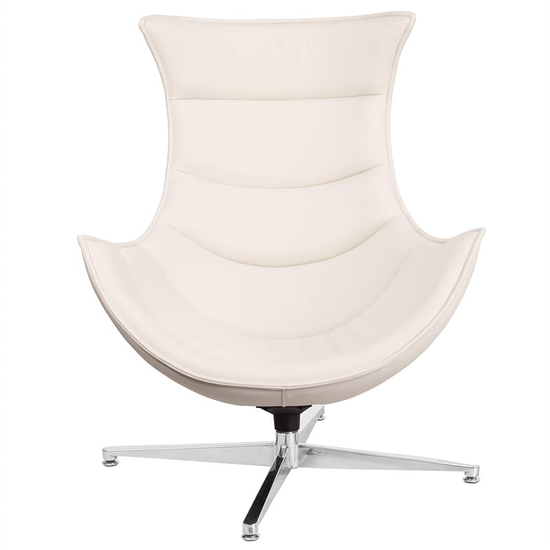 Flash Furniture Leather Cocoon Chair in White