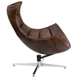 Flash Furniture Bomber Jacket Leather Cocoon Chair in Brown