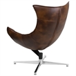 Flash Furniture Bomber Jacket Leather Cocoon Chair in Brown