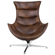 Flash Furniture Bomber Jacket Leather Cocoon Chair in Brown