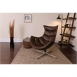 Flash Furniture Bomber Jacket Leather Cocoon Chair in Brown