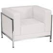 Flash Furniture Hercules Imagination Leather Tufted Reception Arm Chair in White