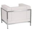 Flash Furniture Hercules Imagination Leather Tufted Reception Arm Chair in White