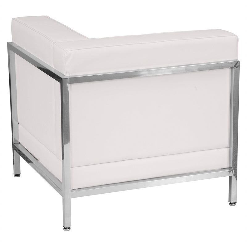 Flash Furniture Hercules Imagination Leather Tufted Right Corner Chair in White