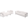 Flash Furniture Imagination 4-Piece Leather Reception Sofa Set in White