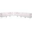 Flash Furniture Imagination 5 Pieces Leather Reception Sofa Set in White