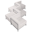 Flash Furniture Imagination 5-Pc Leather Upholstered Reception Sofa Set in White