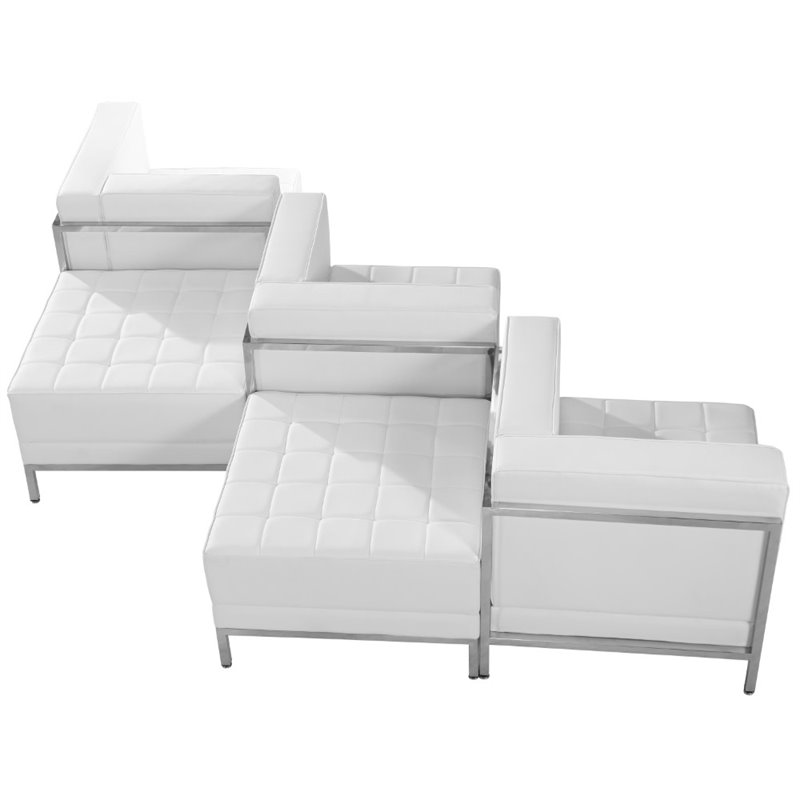 Flash Furniture 5 Piece Leather Reception Sofa Set In White Piece Leather Reception Sofa Set