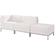 Flash Furniture 3 Piece Leather Reception Sofa Set in White